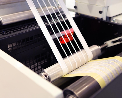 Labels being printed in bulk