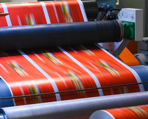 Flexo press for printing label